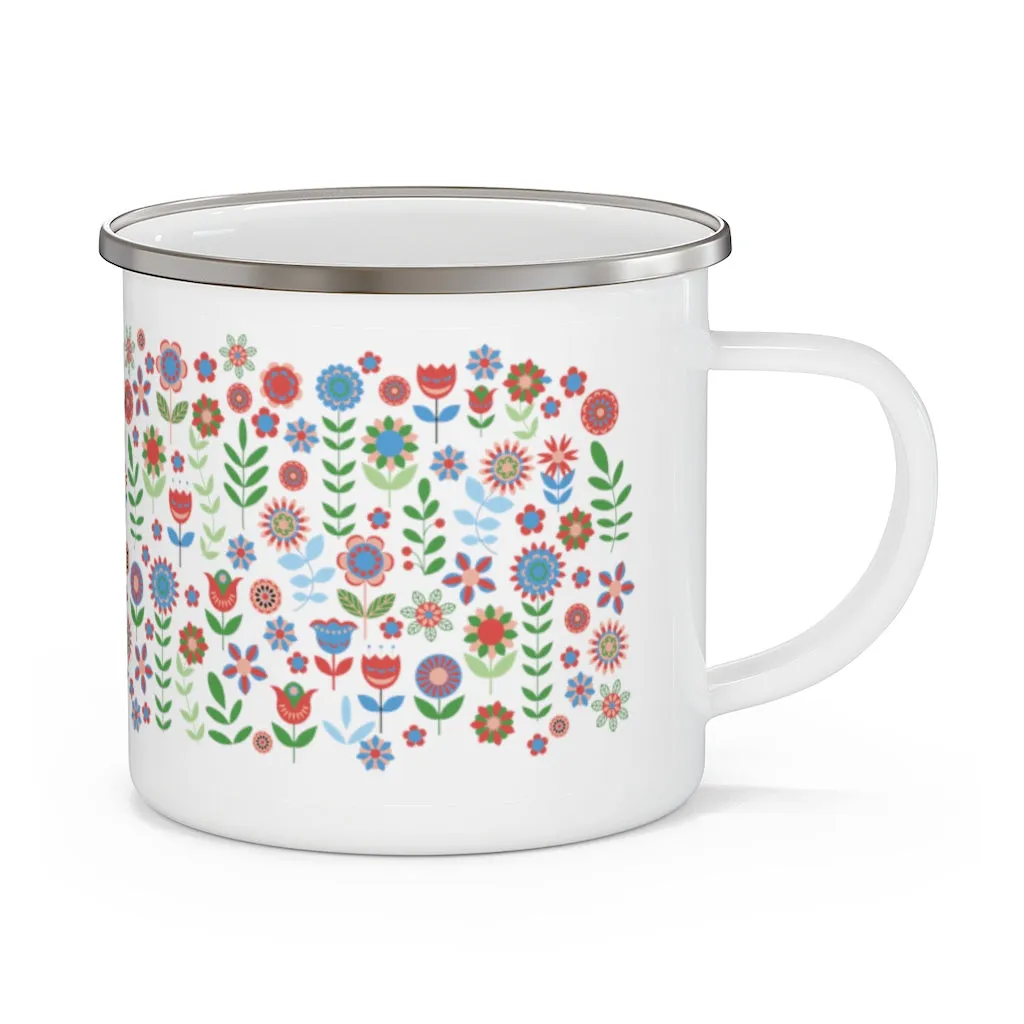 Midsummer Flower Enamel Camping Mug