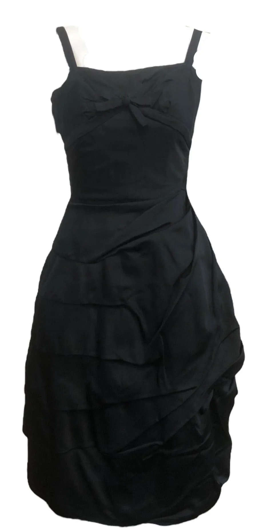Mingolini Guggenheim 50s Black Faille Cocktail Dress
