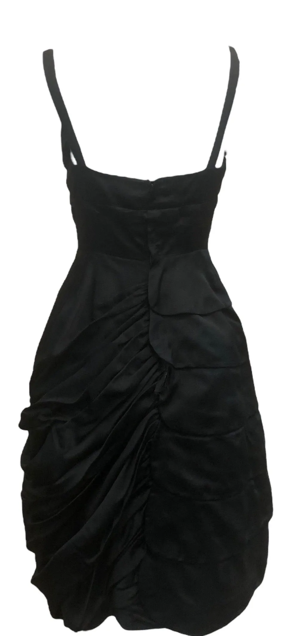 Mingolini Guggenheim 50s Black Faille Cocktail Dress