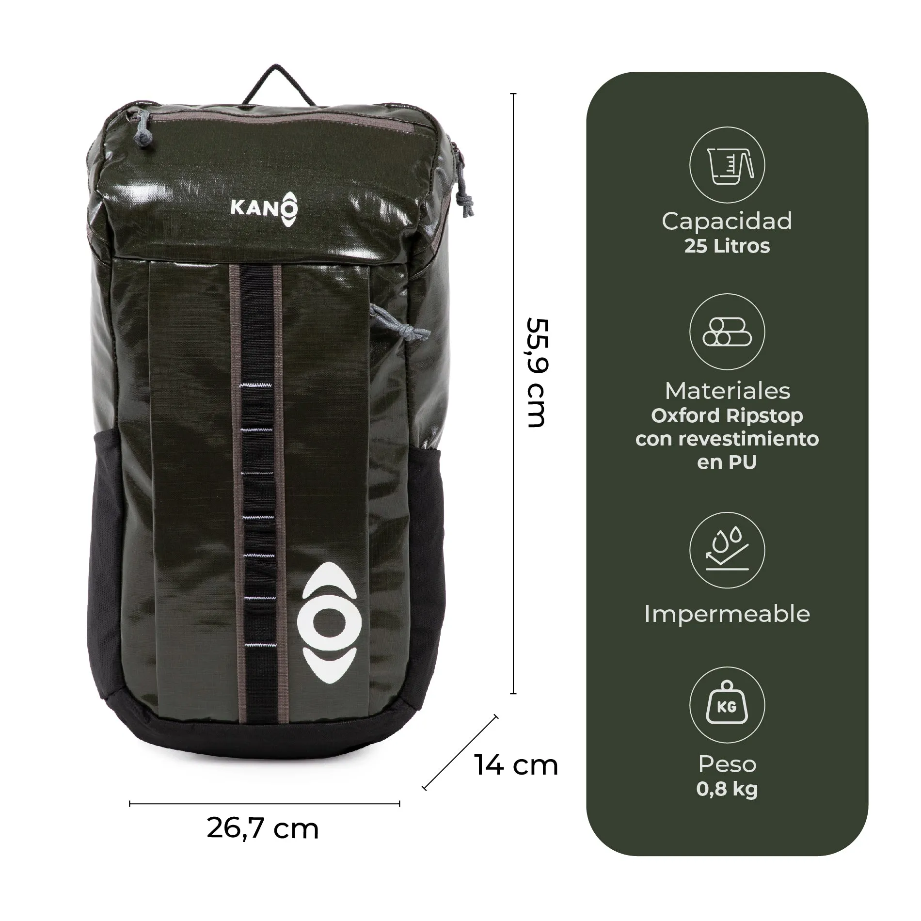 Mochila Outdoor 25L Andes Verde