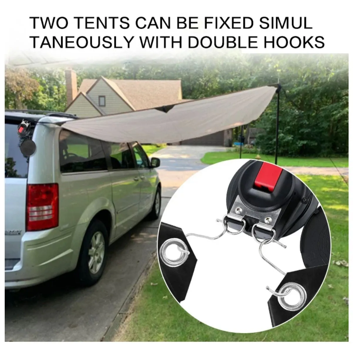 Mrm Outdoor Accessories Heavy Duty Car Strap Suction Cup Hooks Strong Suction Cups for Car Awning Boat Camping Trap - TOK