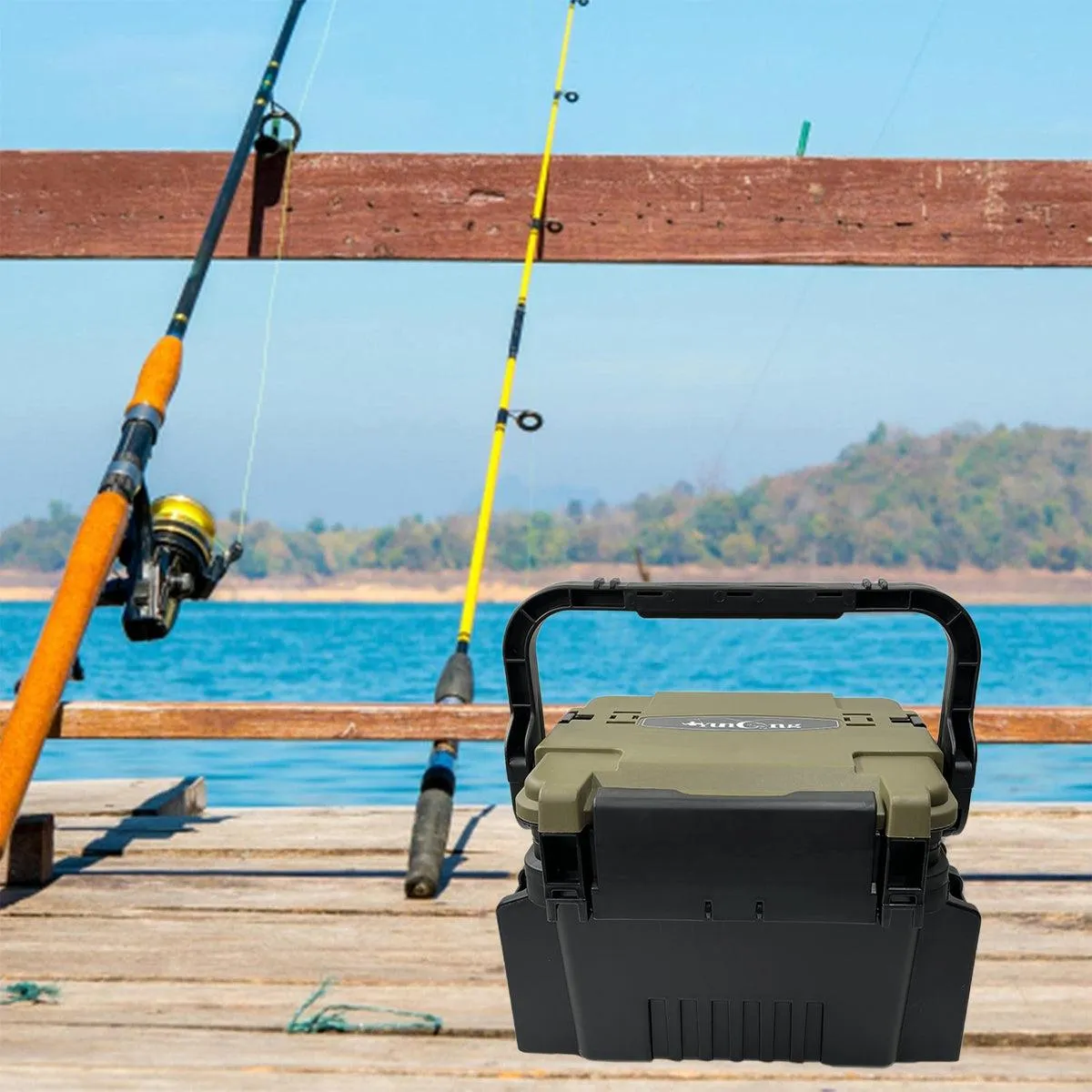 Multifunctional Fishing Tackle Box Portable Gear Storage Case Organizer Tool Box