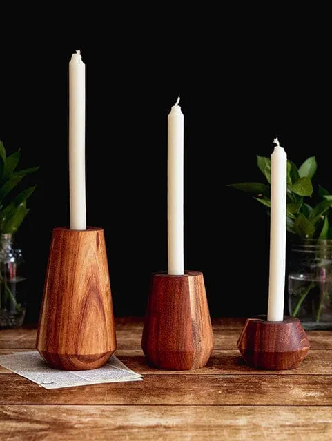 My Butchers Block Vega Candlestick Large Beechwood MBB-Veg-L-BLK