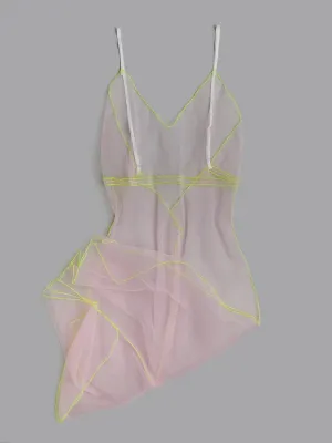 NEON PINK SLIP DRESS