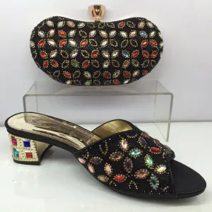 New GOLD Color Latest Design Matching Italian Shoe and Bag Set
