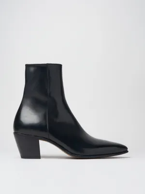 NICO 60MM ANKLE BOOT IN BLACK CALFSKIN