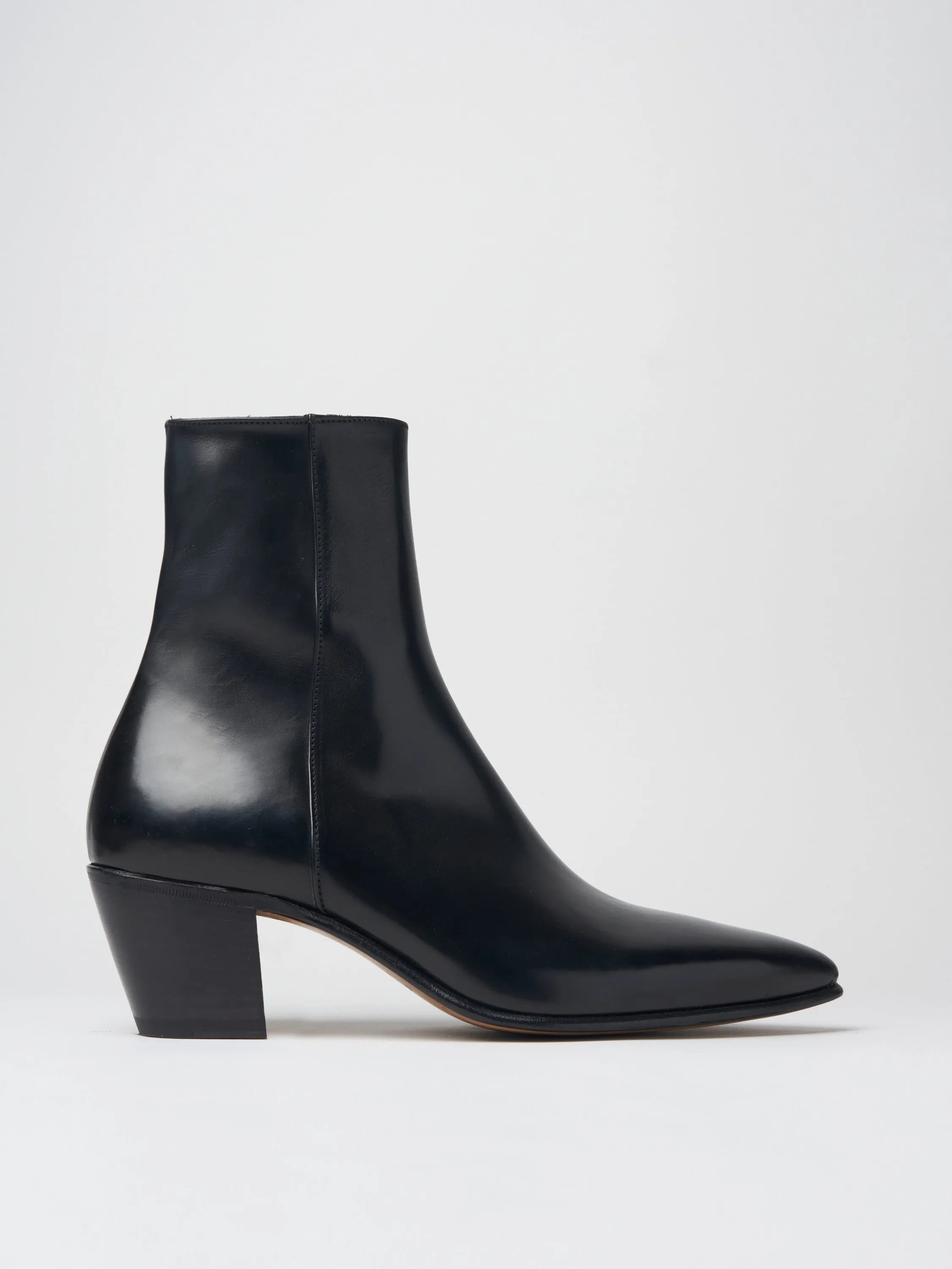 NICO 60MM ANKLE BOOT IN BLACK CALFSKIN