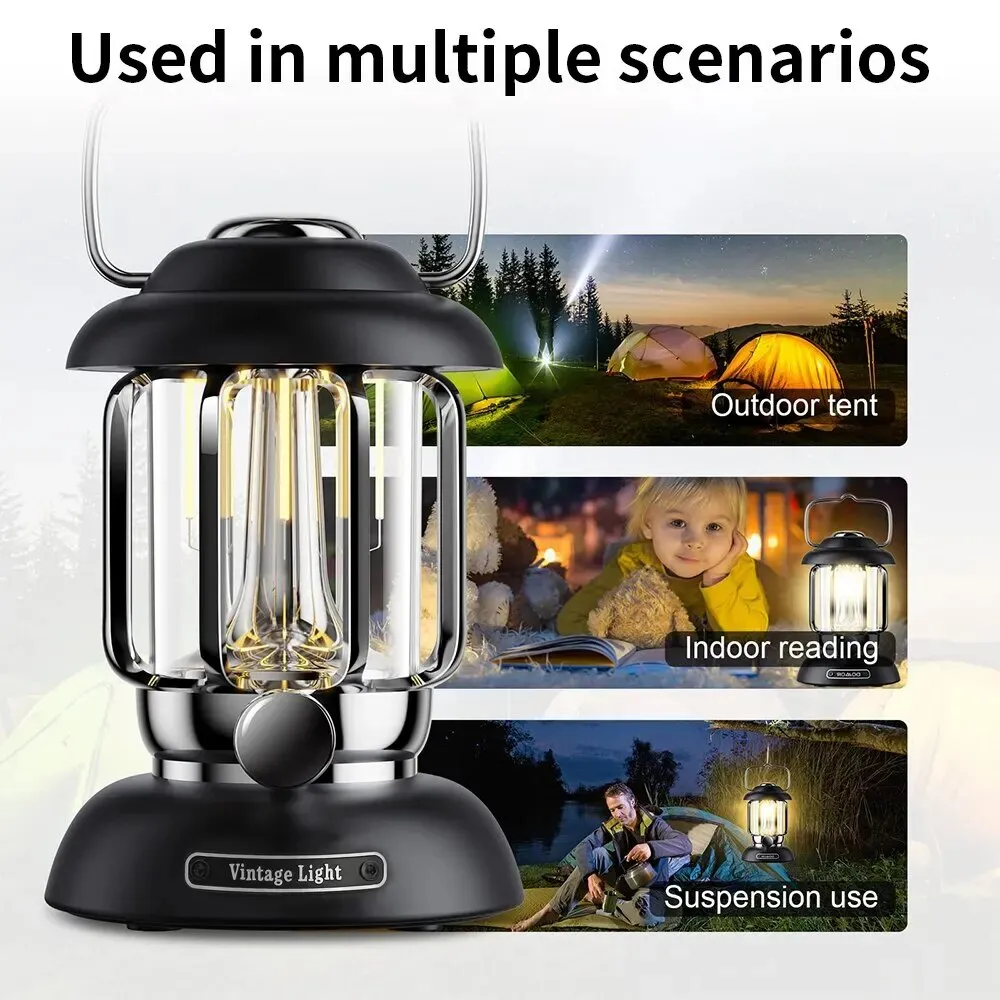 Outdoor Camping Lantern Portable USB Rechargeable Lamp