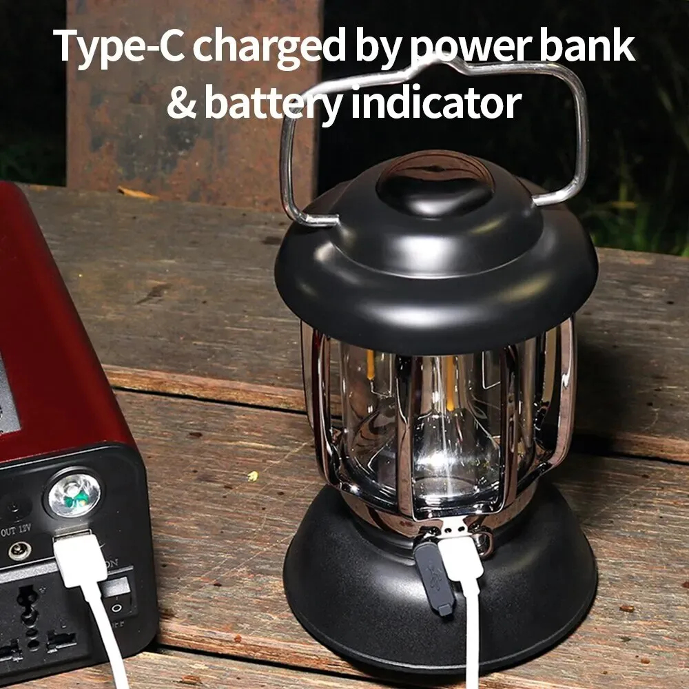 Outdoor Camping Lantern Portable USB Rechargeable Lamp