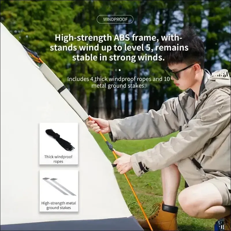 Outdoor folding tent fully automatic quick opening tent 3-4 person self driving camping tent rain
