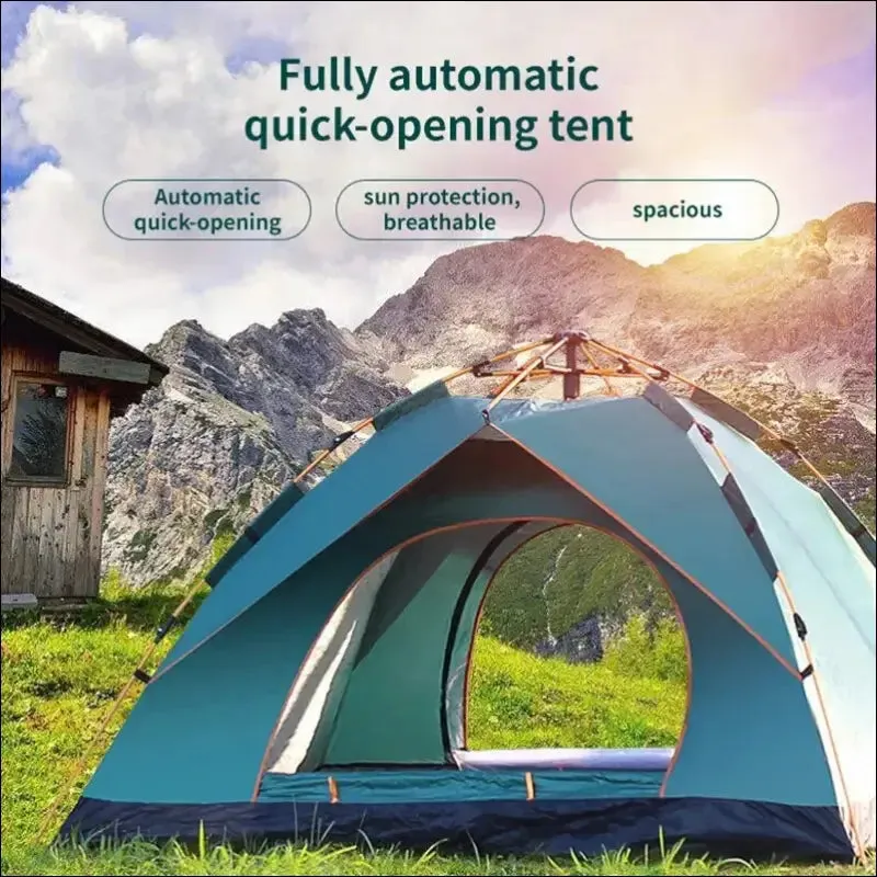 Outdoor folding tent fully automatic quick opening tent 3-4 person self driving camping tent rain