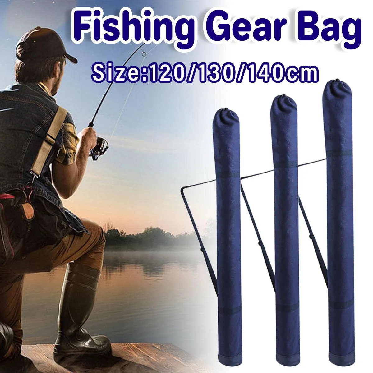 Outdoor Portable Fishing Rod Bag Folding Storage Carrier Waterproof Fishing Case