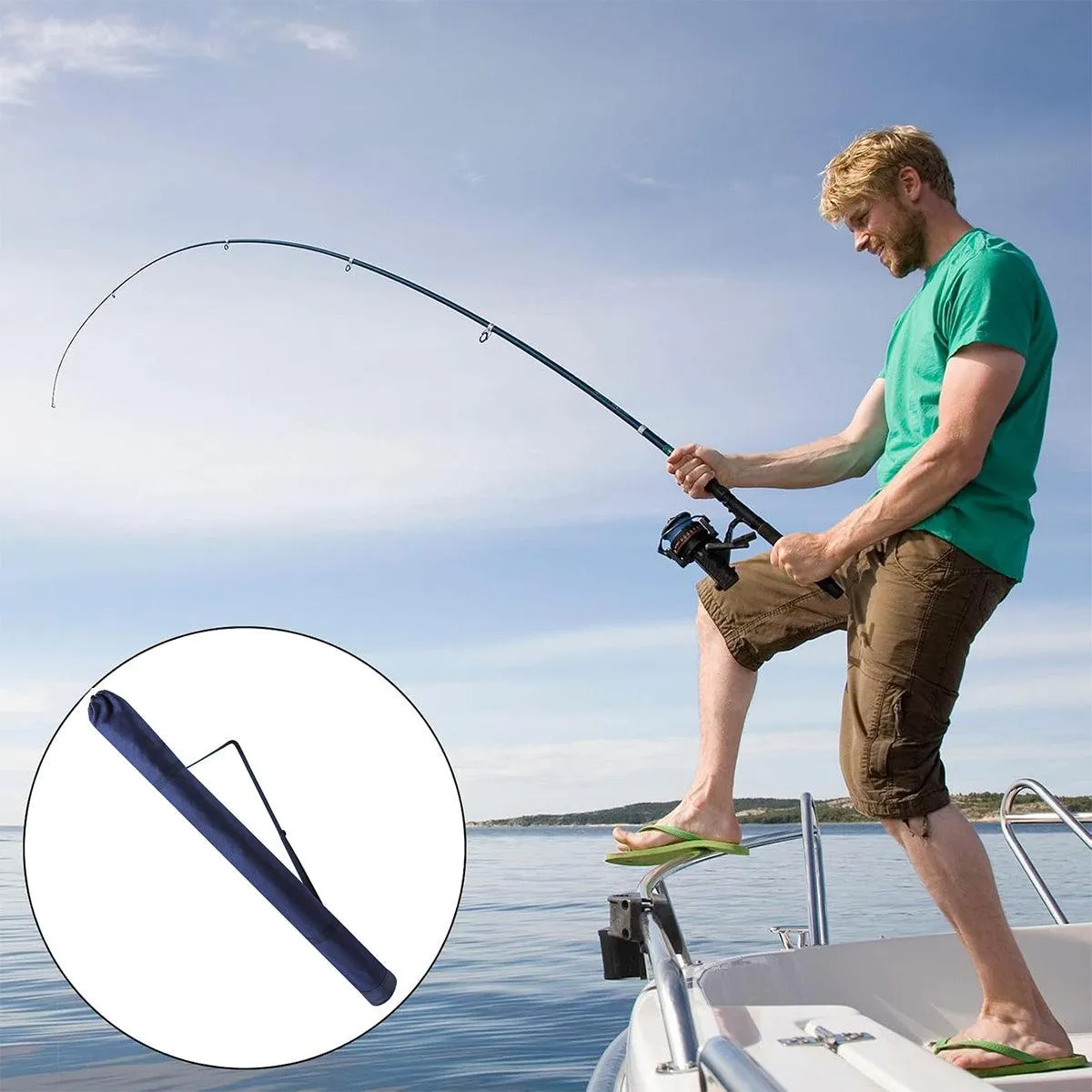 Outdoor Portable Fishing Rod Bag Folding Storage Carrier Waterproof Fishing Case