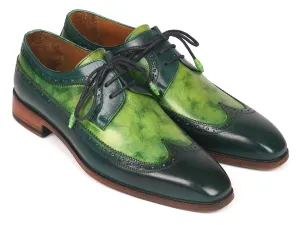 Paul Parkman Green Dual Tone Wingtip Shoes