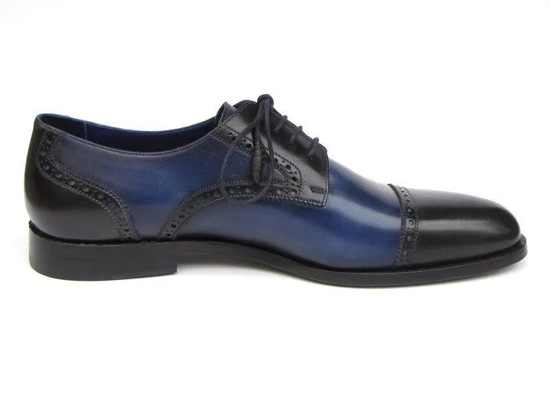 Paul Parkman Men's Blue Leather Derby Shoes