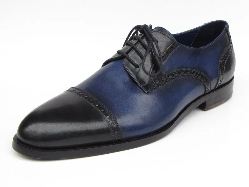 Paul Parkman Men's Blue Leather Derby Shoes