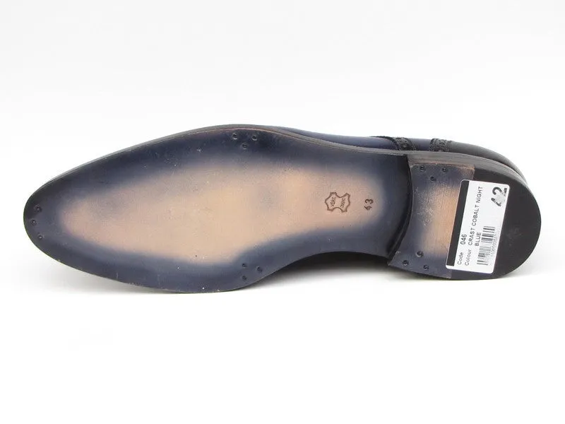 Paul Parkman Men's Blue Leather Derby Shoes