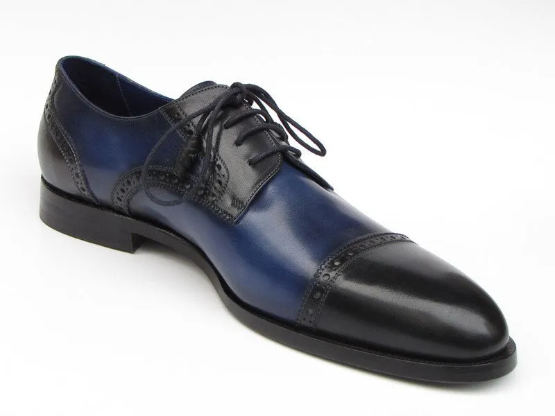 Paul Parkman Men's Blue Leather Derby Shoes