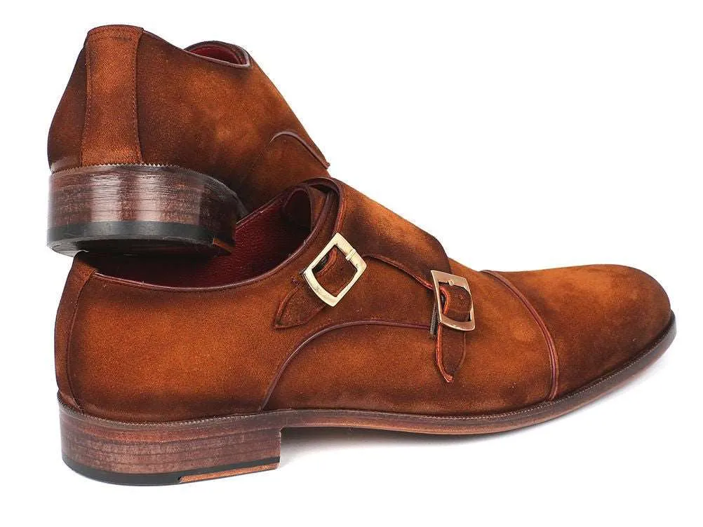 Paul Parkman Men's Camel Suede Double Monkstrap