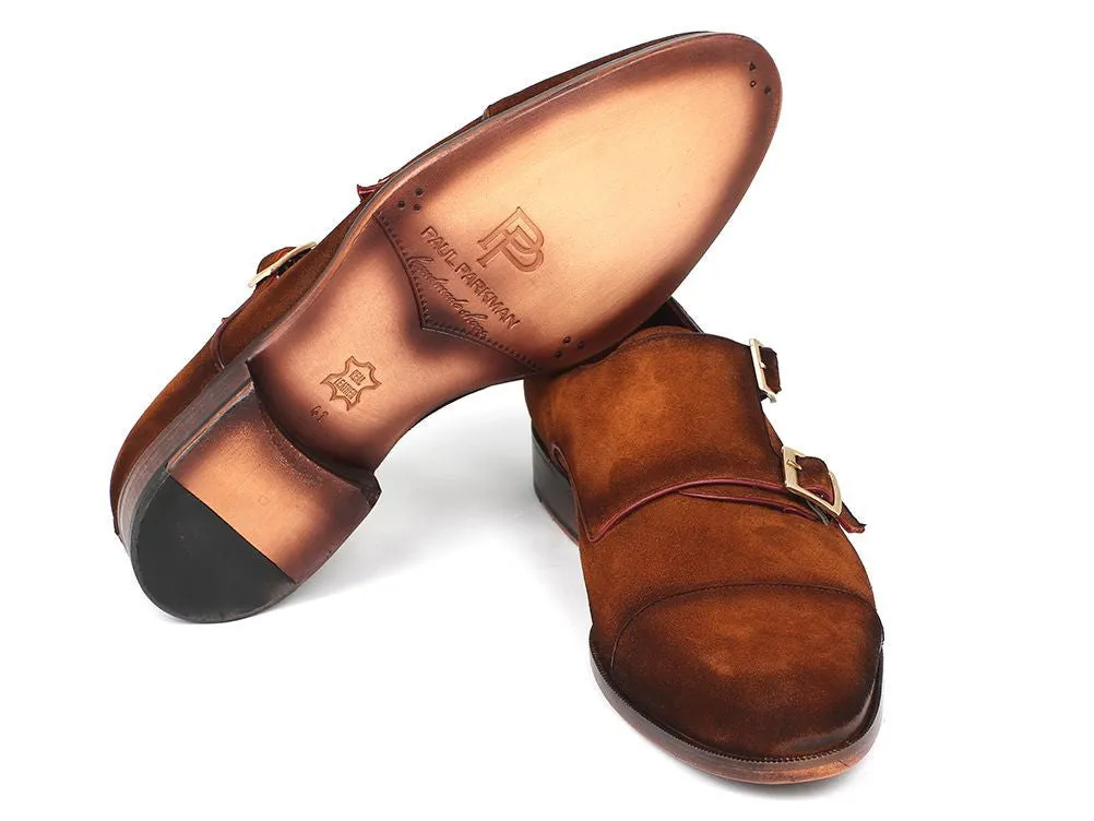 Paul Parkman Men's Camel Suede Double Monkstrap