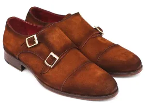 Paul Parkman Men's Camel Suede Double Monkstrap