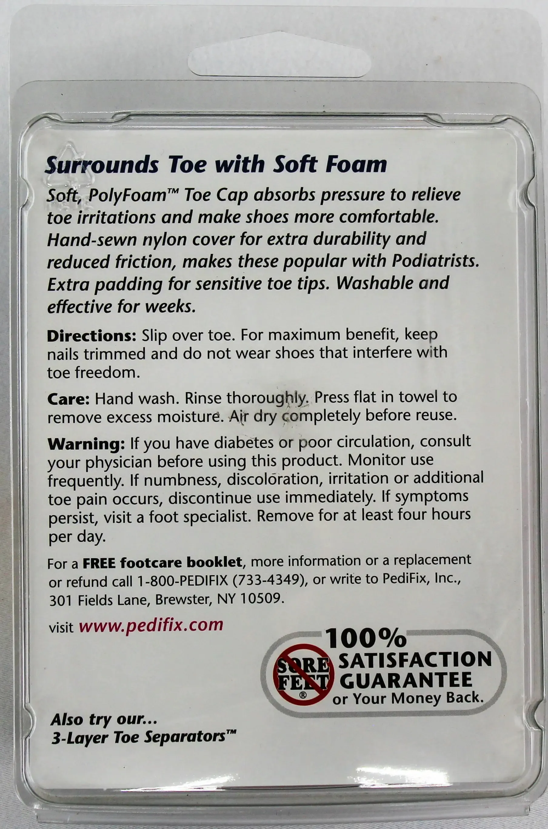 PediFix Nylon-Covered Toe Cap – Protective Cushion for Sensitive Toes