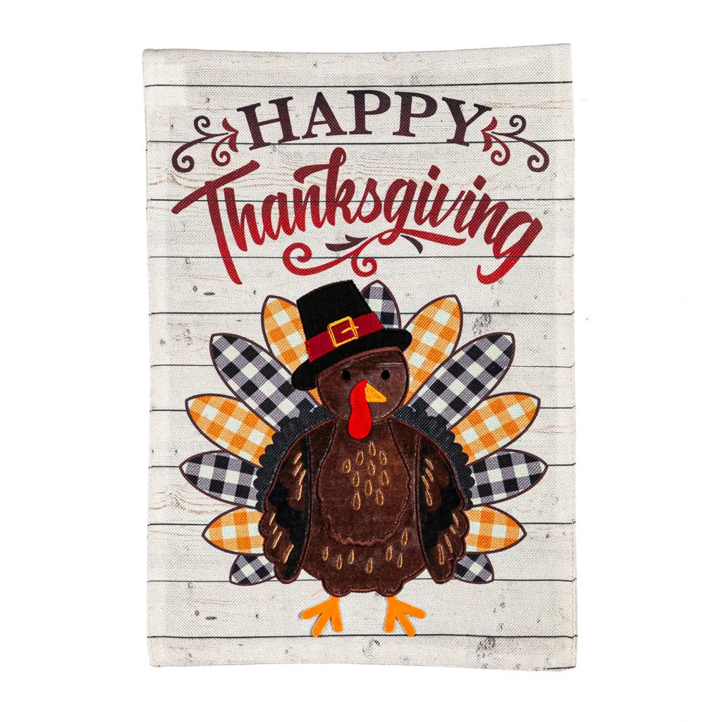 Pilgrim Turkey Garden Burlap Flag
