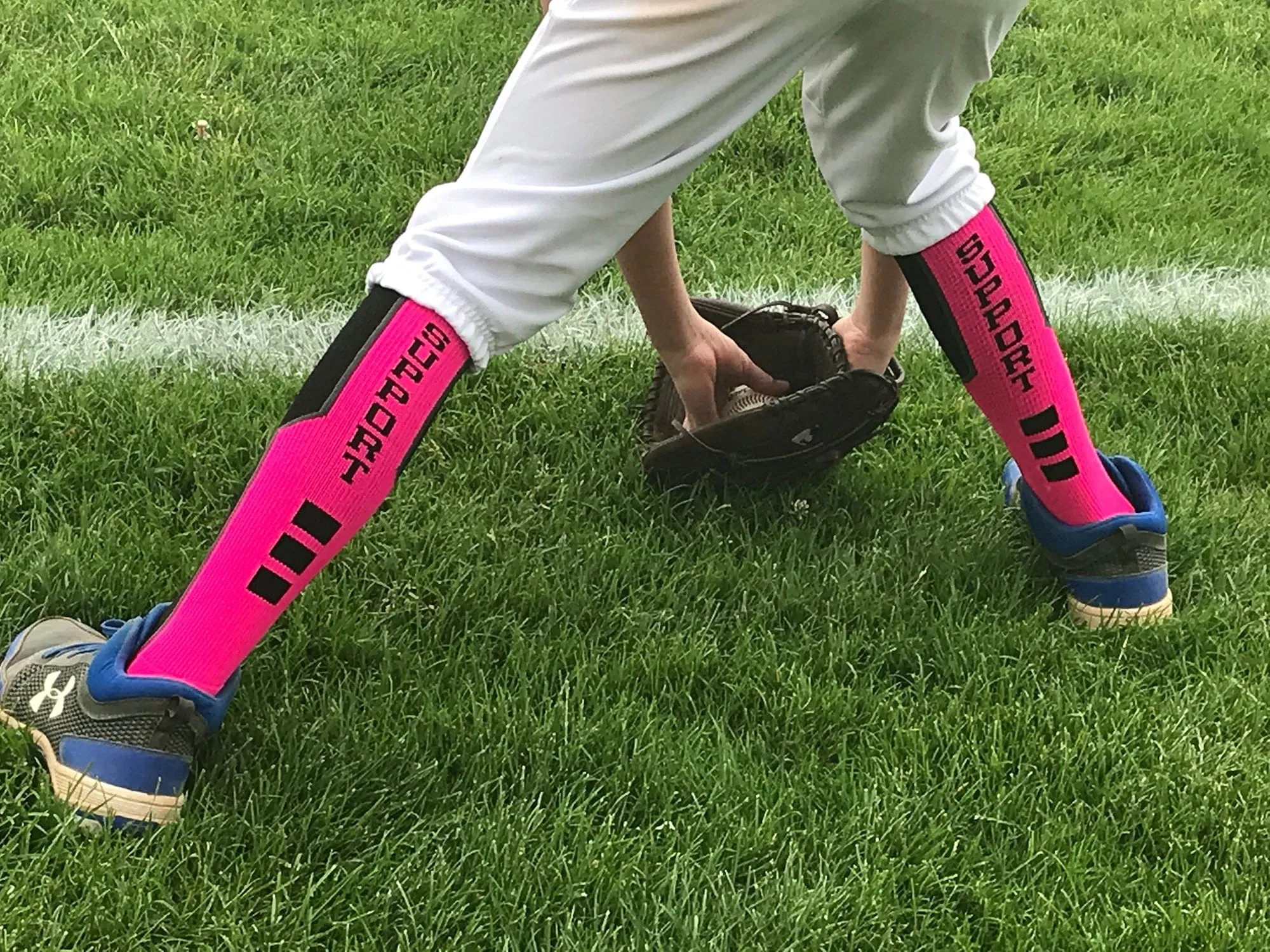 Pink Ribbon Breast Cancer Awareness Support Athletic Over the Calf Socks