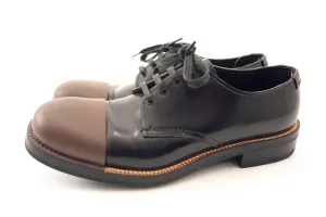 Prada Black & Brown Toe Cap Lace Up Oxfords - 9