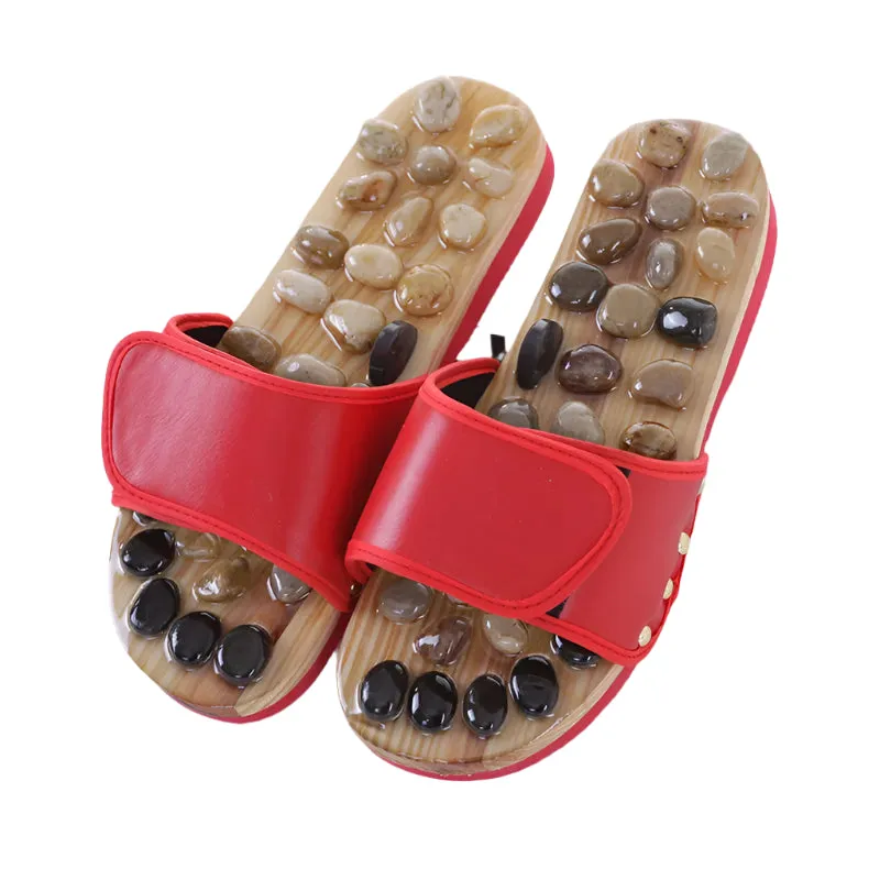 Premium Acupressure Massage Slippers – Natural Stone Foot Massage Shoes for Reflexology – Stimulate Pressure Points, Boost Health – Adjustable for All Sizes