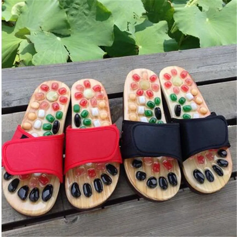 Premium Acupressure Massage Slippers – Natural Stone Foot Massage Shoes for Reflexology – Stimulate Pressure Points, Boost Health – Adjustable for All Sizes