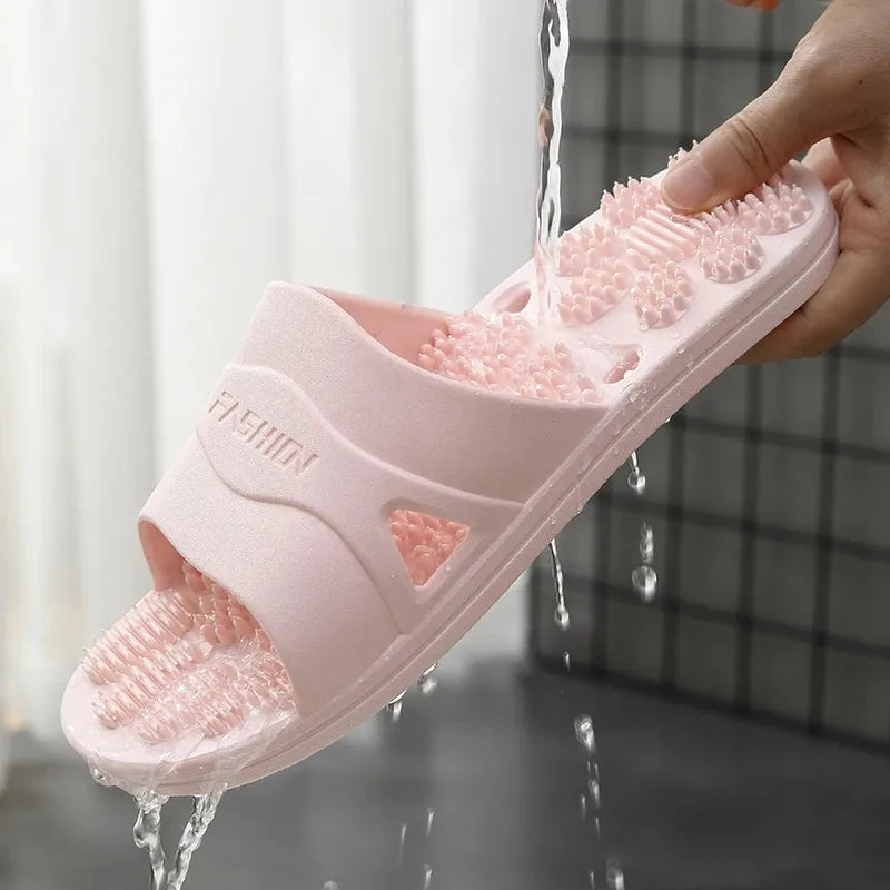 Premium Extra Large Acupoint Massage Slippers – Non-Slip Hollow Design for Indoor Home and Bathroom Use, Comfortable Sole Support for Men and Women, Ideal for Relaxation and Foot Therapy
