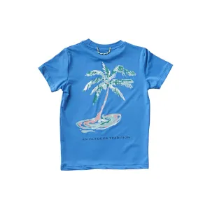 Prodoh Palm Tree Performance S/S Tee in Marina Blue
