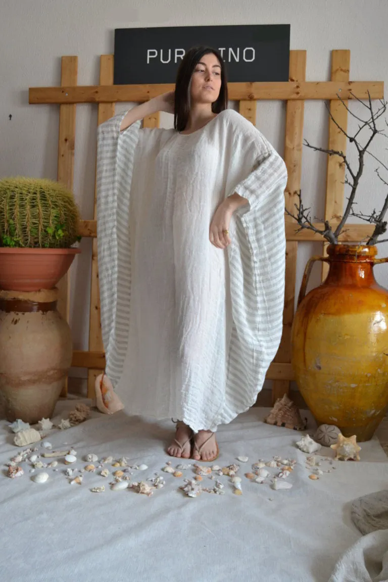 Pure Italian Linen Positano  Tunic Large Dress Bicolor