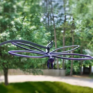 Purple Powder Coated Hanging Metal Dragonfly