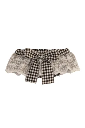 "Camille" Black Gingham Lace Bloomers