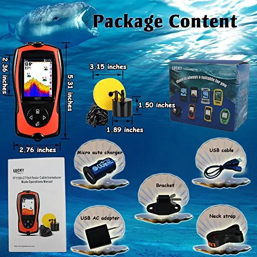 "LUCKY Portable Wired Fish Finder for Kayak and Boat Fishing