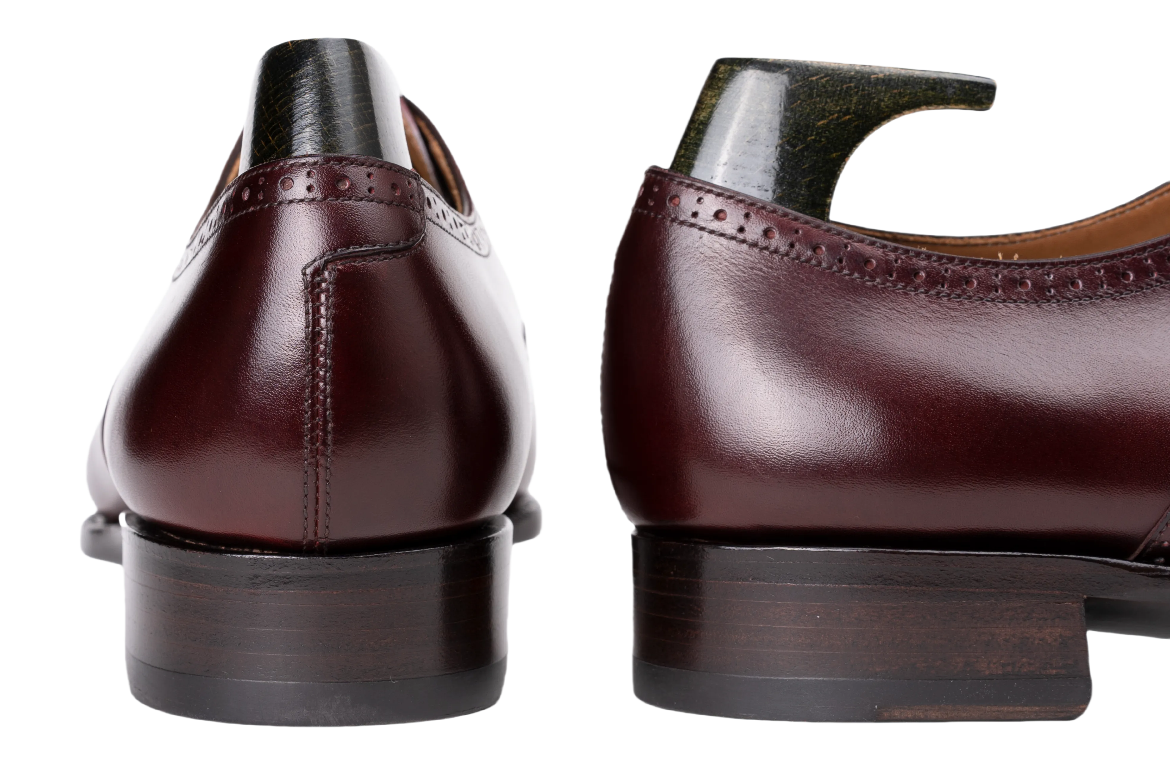 Raj Singhs Black Italian Leather Cap Toe Oxford with Brogue Detailing – Handcrafted Square Toe Dress Shoes