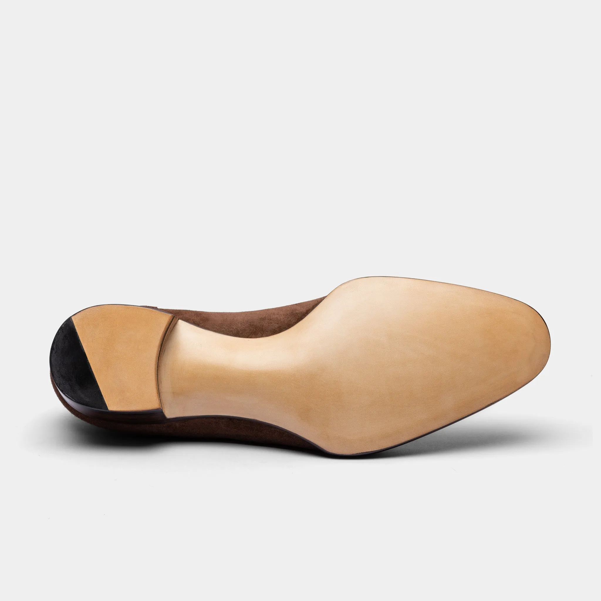 Raj Singhs Brown Suede 5-Eyelet Derby – Handcrafted Italian Leather Elegance