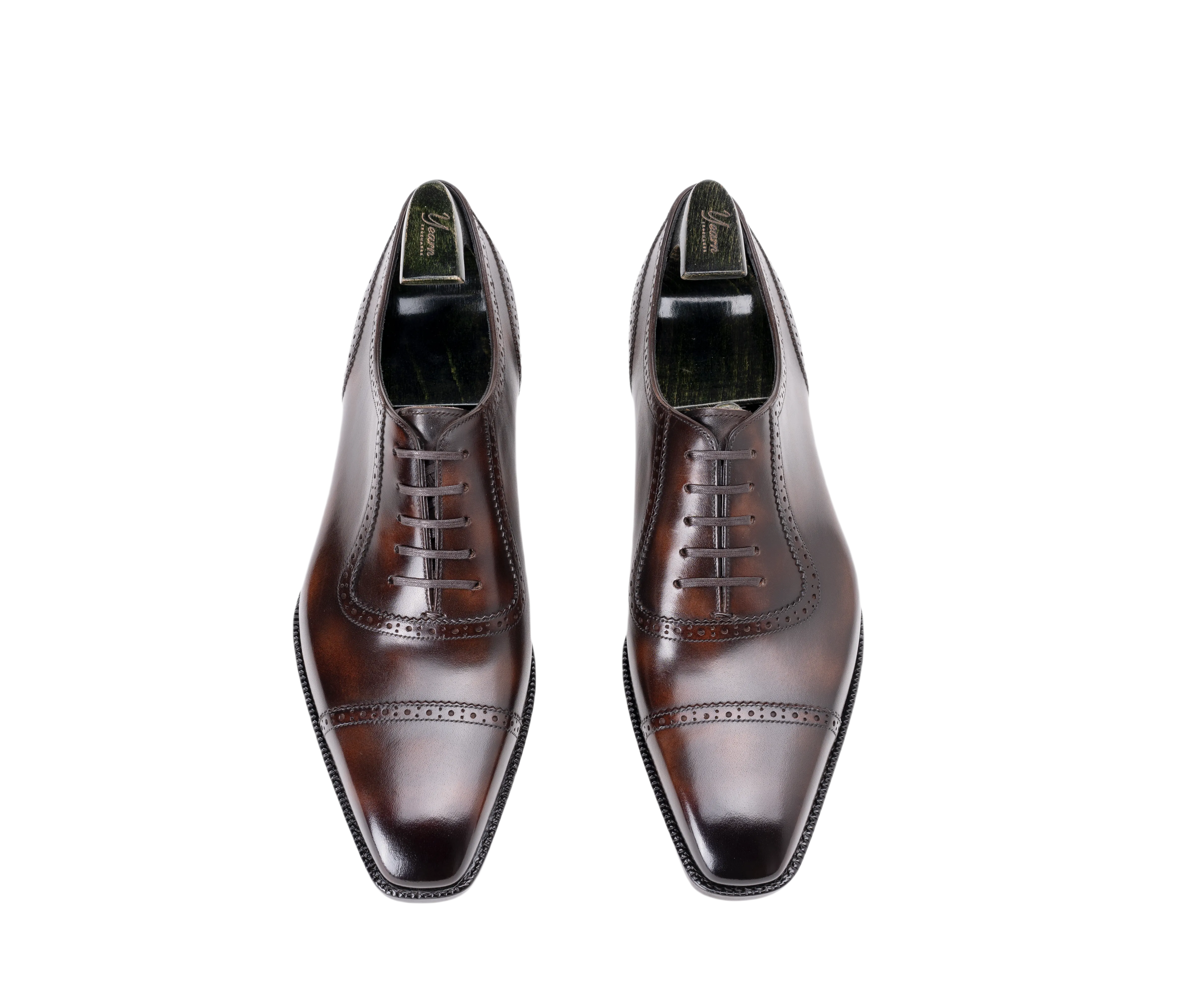 Raj Singhs Cap Toe Oxford – Handcrafted Italian Leather Dress Shoes with Brogue Detailing