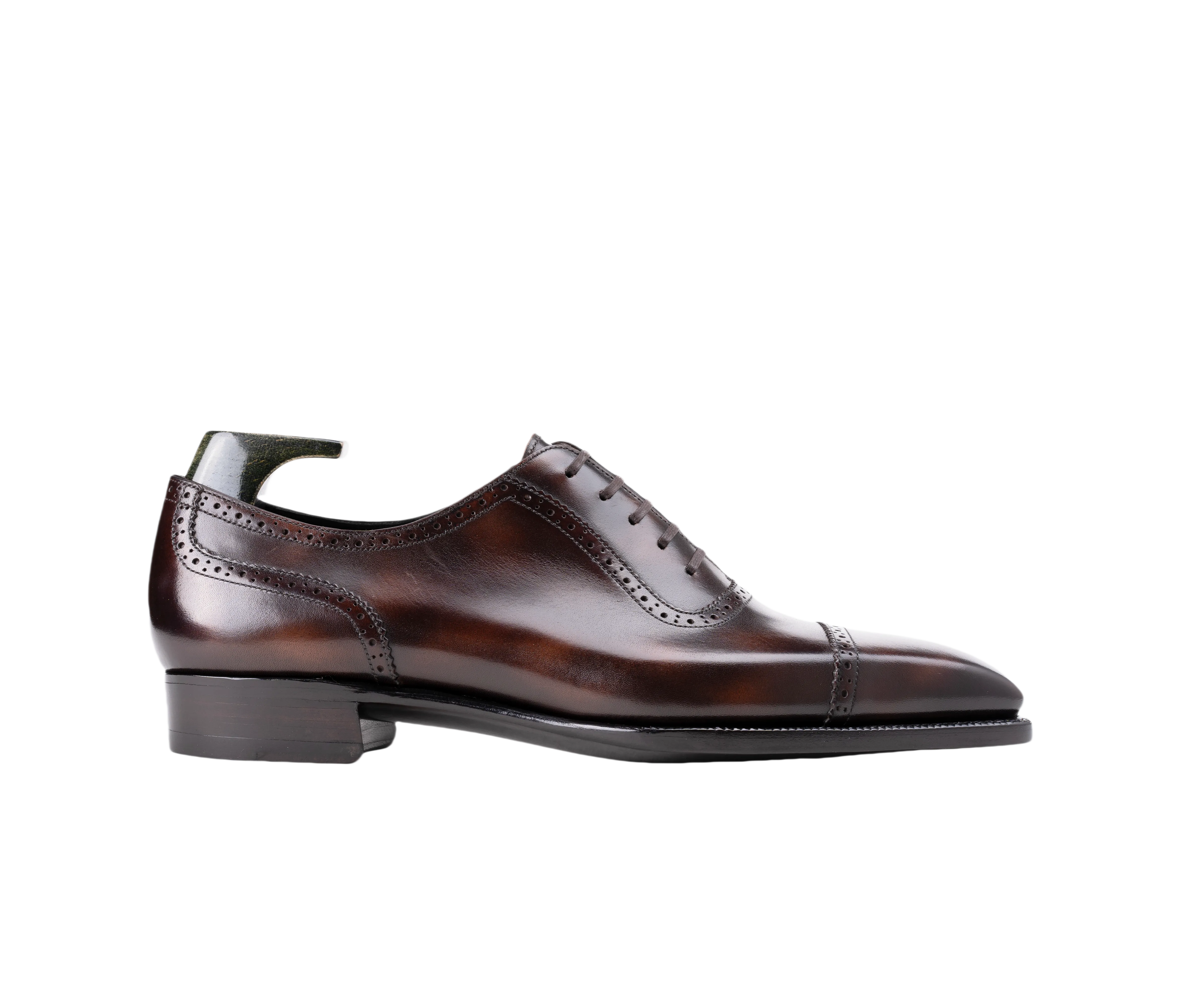 Raj Singhs Cap Toe Oxford – Handcrafted Italian Leather Dress Shoes with Brogue Detailing