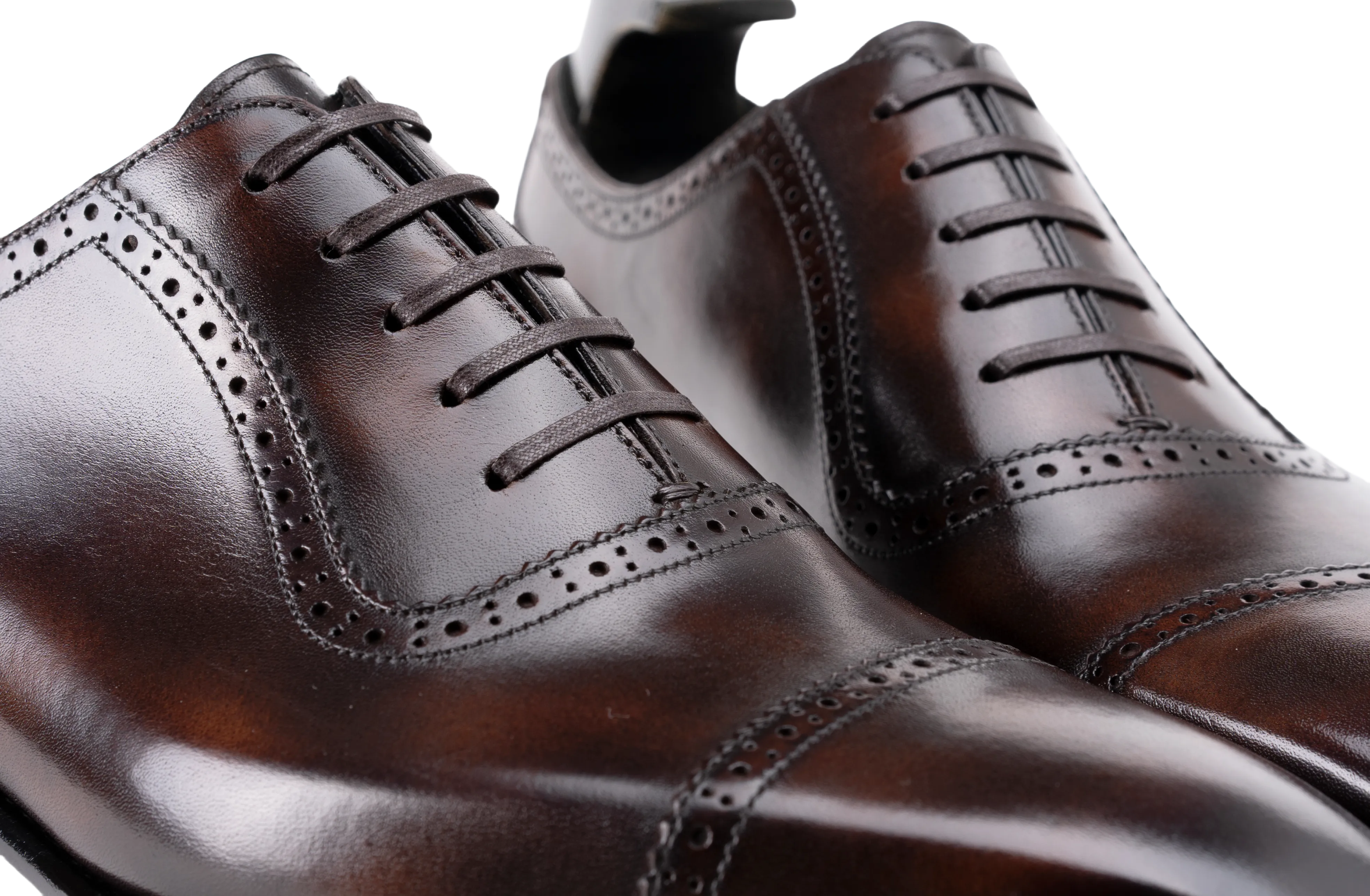 Raj Singhs Cap Toe Oxford – Handcrafted Italian Leather Dress Shoes with Brogue Detailing