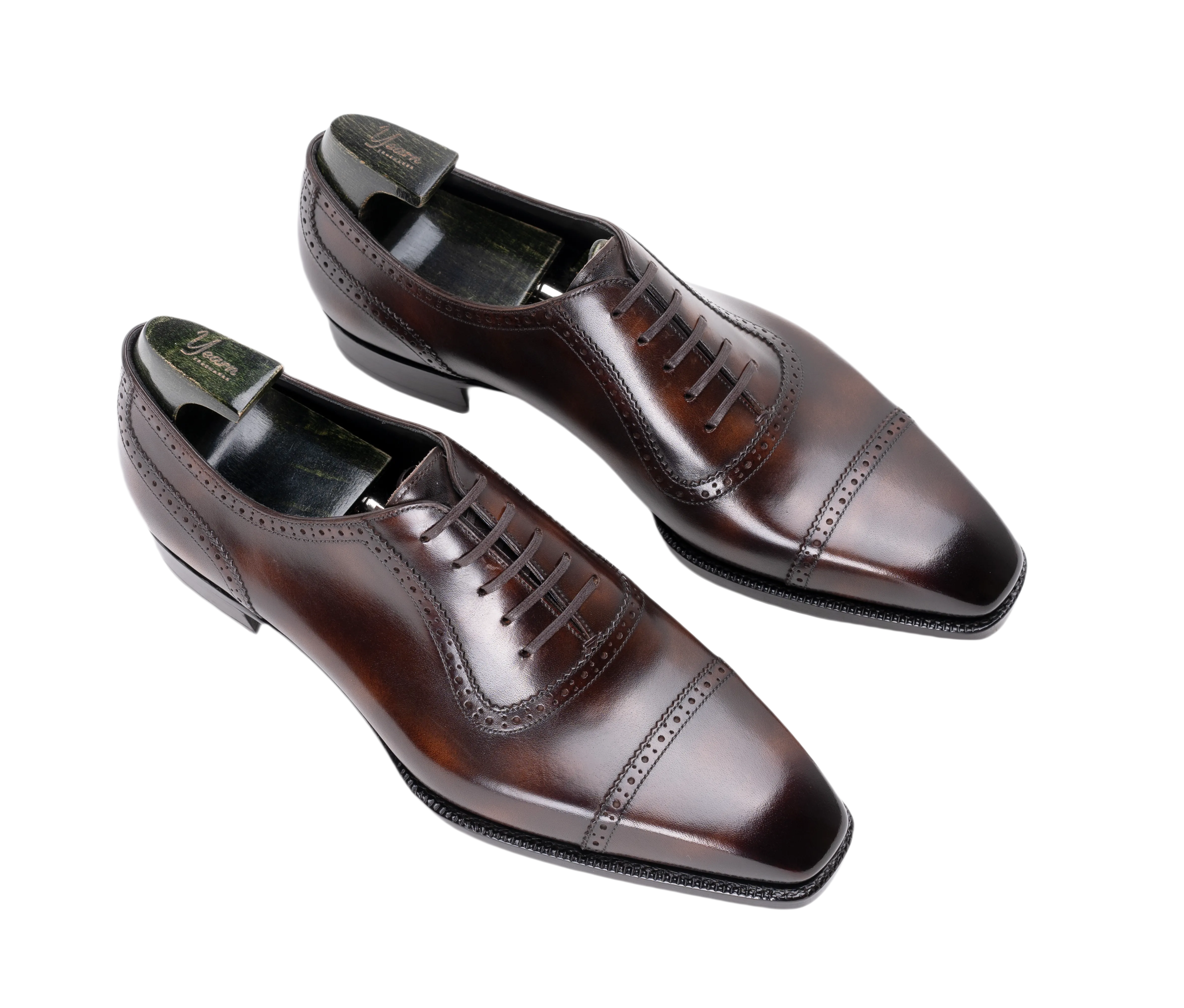 Raj Singhs Cap Toe Oxford – Handcrafted Italian Leather Dress Shoes with Brogue Detailing