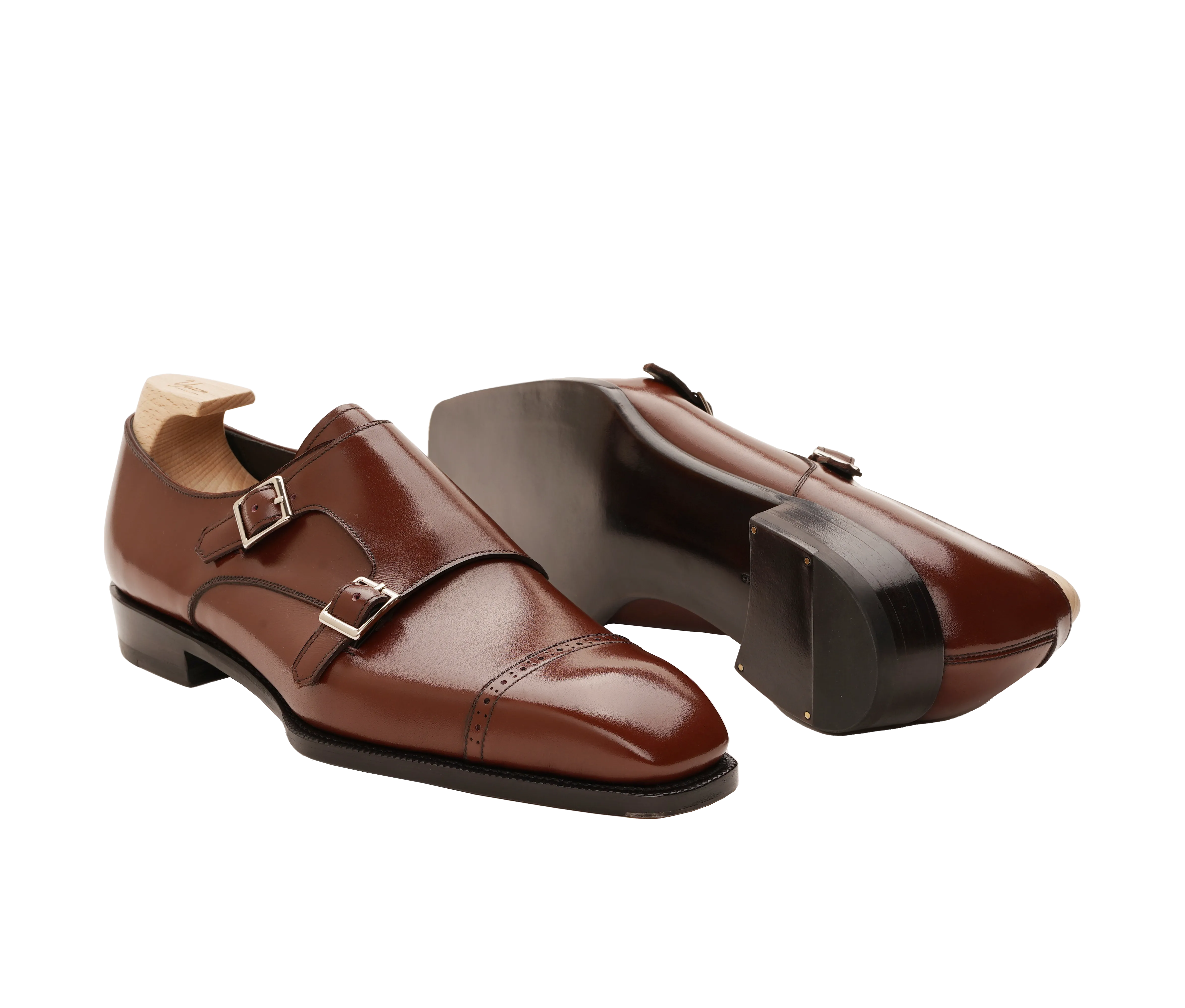 Raj Singhs Italian Leather Double Monk Strap Shoes – Elegant & Durable Dress Footwear
