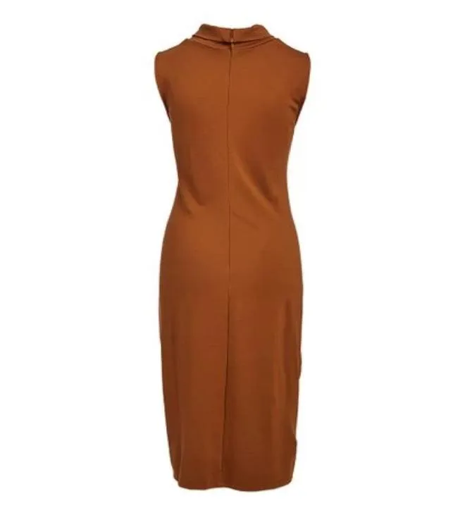 Rapheeze Italian Sleeve Free Brown Dress
