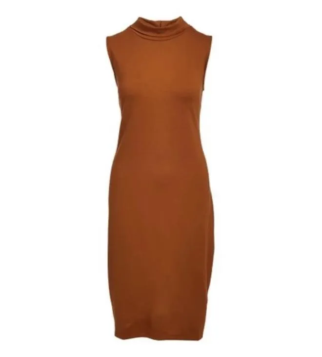 Rapheeze Italian Sleeve Free Brown Dress