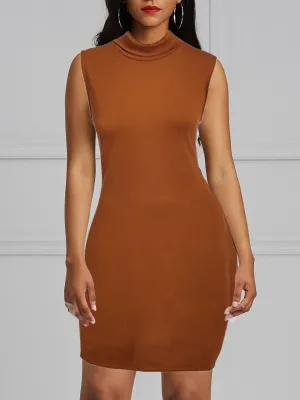 Rapheeze Italian Sleeve Free Brown Dress