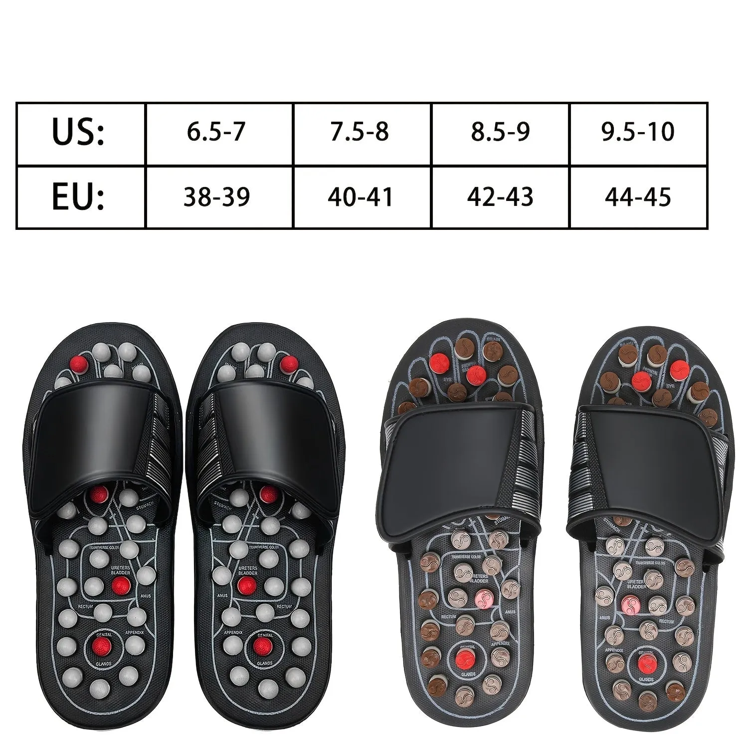Reflexology Acupressure Foot Massage Slippers – Adjustable & Therapeutic