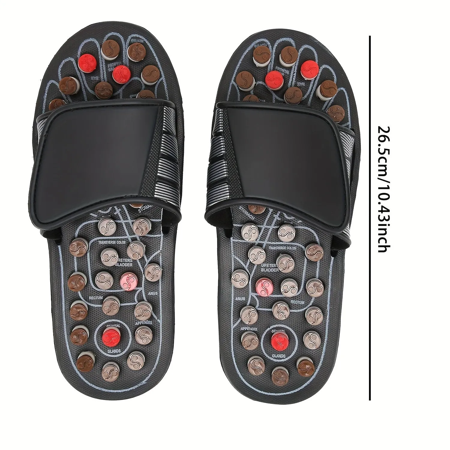 Reflexology Acupressure Foot Massage Slippers – Adjustable & Therapeutic