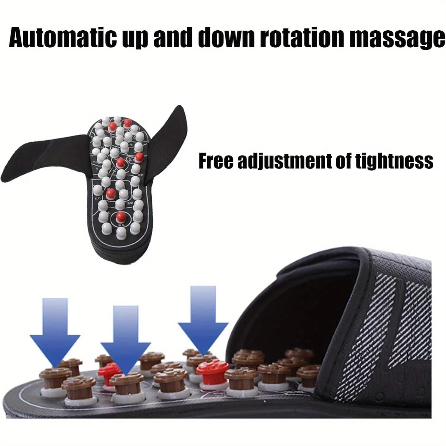 Reflexology Acupressure Foot Massage Slippers – Adjustable & Therapeutic